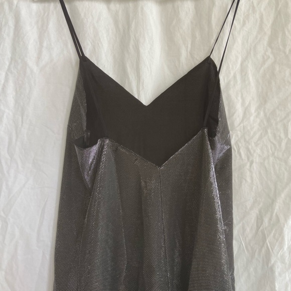 Zara Slip On Dress Party Sparkle Metal Silver New Years Size Medium NEW - Picture 14 of 16